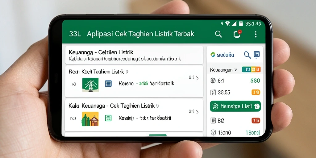 Tampilan antarmuka aplikasi 33L untuk cek tagihan listrik.