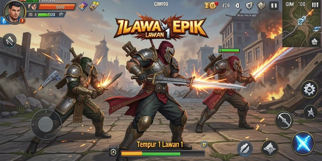 Antarmuka GIM999 dalam pertarungan 1 Lawan 1 yang seru.