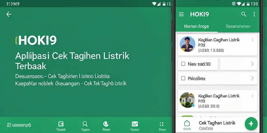 Tampilan antarmuka aplikasi HOKI9 untuk cek tagihan listrik.