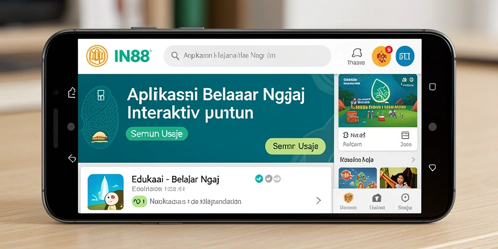 Tampilan antarmuka IN88 yang menarik untuk belajar ngaji.