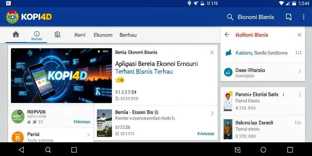 Antarmuka KOPI4D menampilkan berita ekonomi dengan rapi dan terorganisir.
