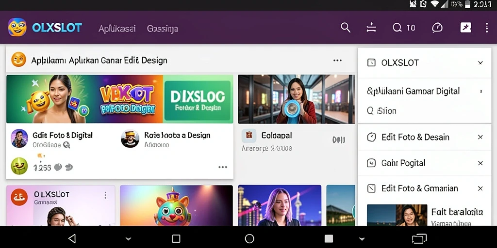 Screenshot antarmuka OLXSLOT yang menunjukkan alat edit foto yang lengkap.