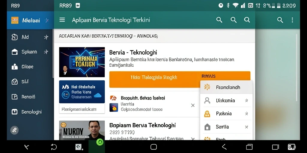 Tampilan antarmuka aplikasi RR89 yang modern dan intuitif.