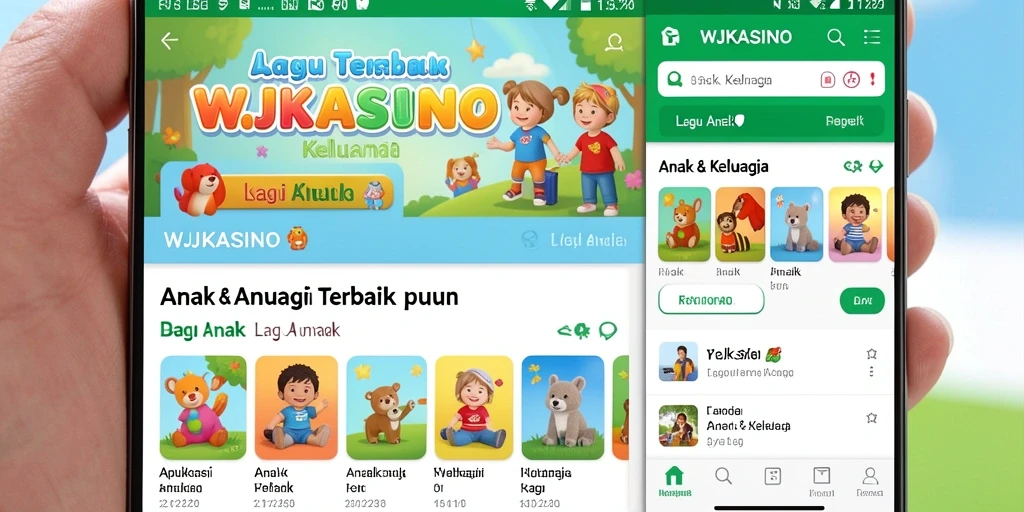 Antarmuka aplikasi WJKASINO yang ramah anak dan ceria.