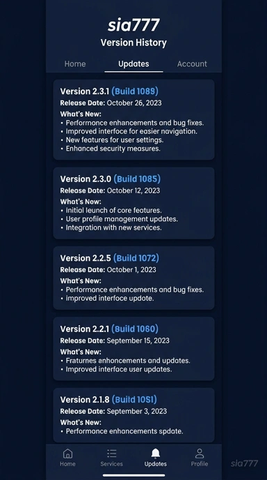 Riwayat Versi sia777 untuk Pengguna Android
